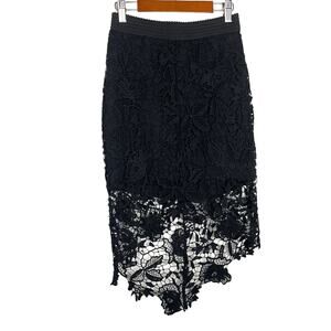 Lush | Black Lace Mini Skirt High Low